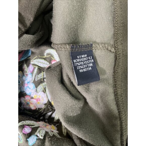 BCBG Y2K Velour Track Jacket Womens 2X Green Velvet Sequin Embroidered Hooded - Picture 6 of 9